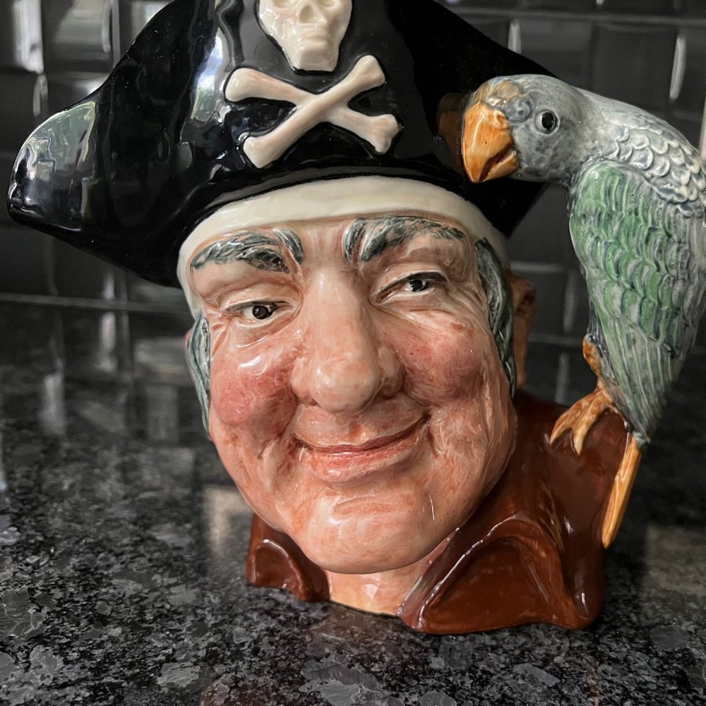 Royal Doulton Long John Silver Pirate and Parrot Toby Jug Mug